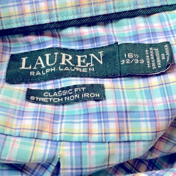 LAUREN Ralph Lauren Men’s Button Down Plaid Shirt Size 16 1/2 - Picture 4 of 4